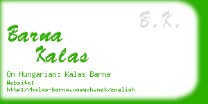 barna kalas business card